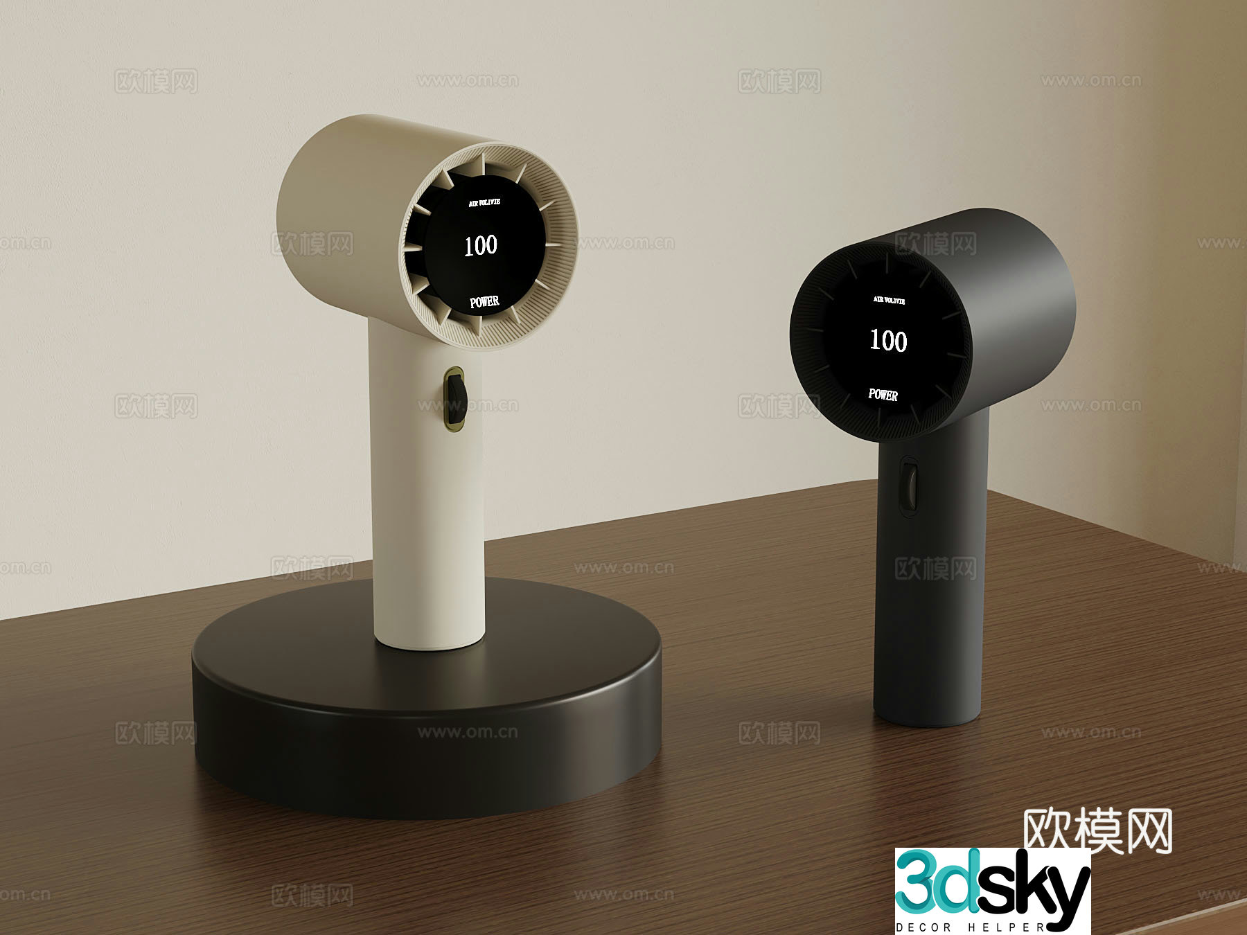 Modern simple hair dryer Portable hair dryer 3D model
