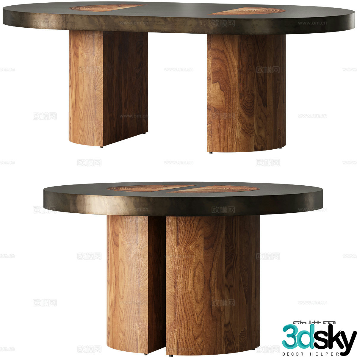 New Chinese style acacius solid wood dining table 3D model