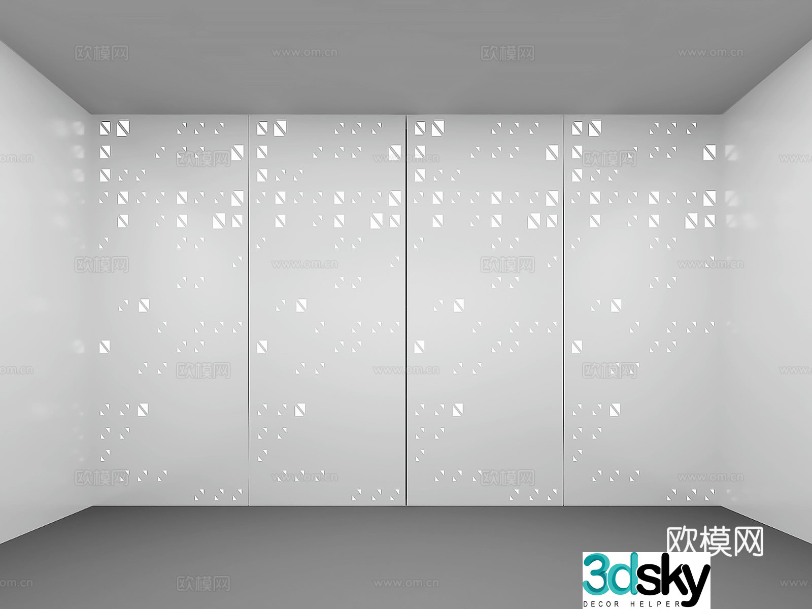 Modern punched aluminum plate 3d model