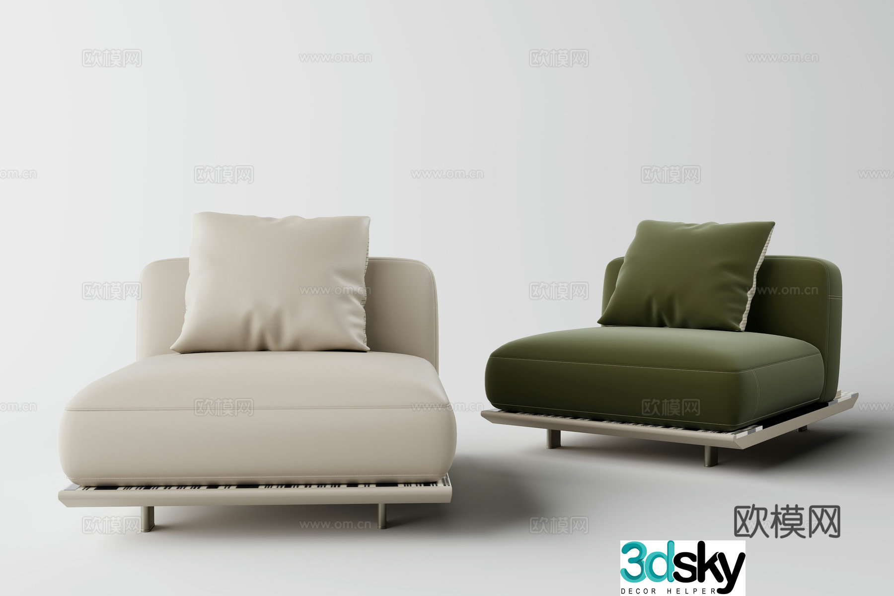 Modern simple single sofa 3d model
