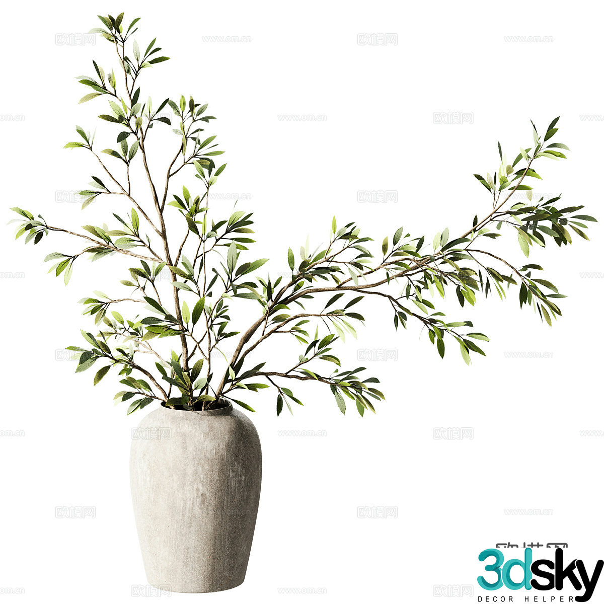 New Chinese vase flower art 3D model