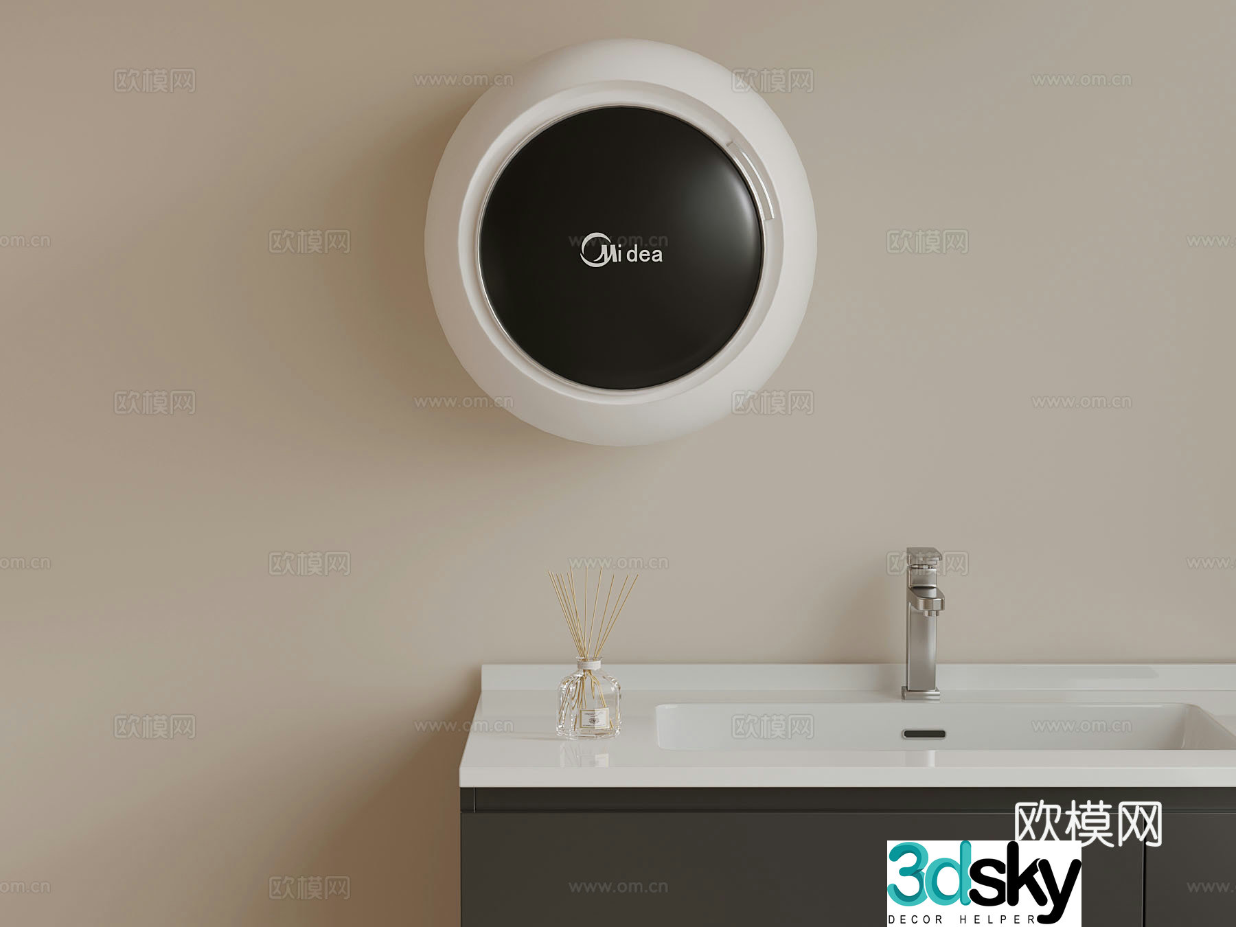 Modern hand washing machine wall-mounted washing machine 3d model