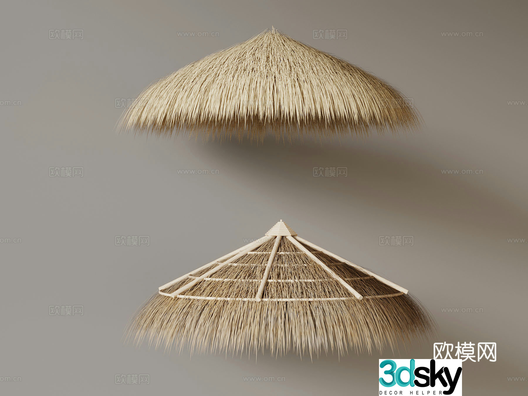 Modern thatched eaves Round eaves 3D model