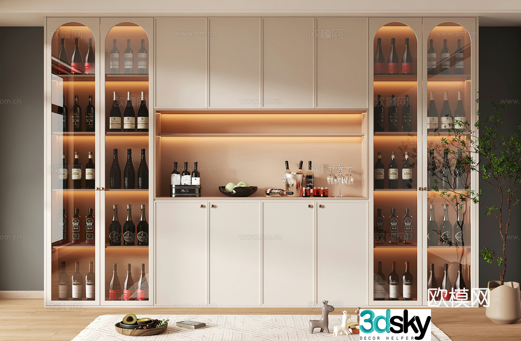 Wine cabinet design Wine cabinet red wine cabinet bar wine cabinet partition wine cabinet 3D model