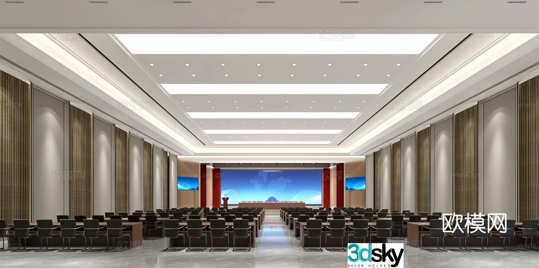 Large conference room 3d model