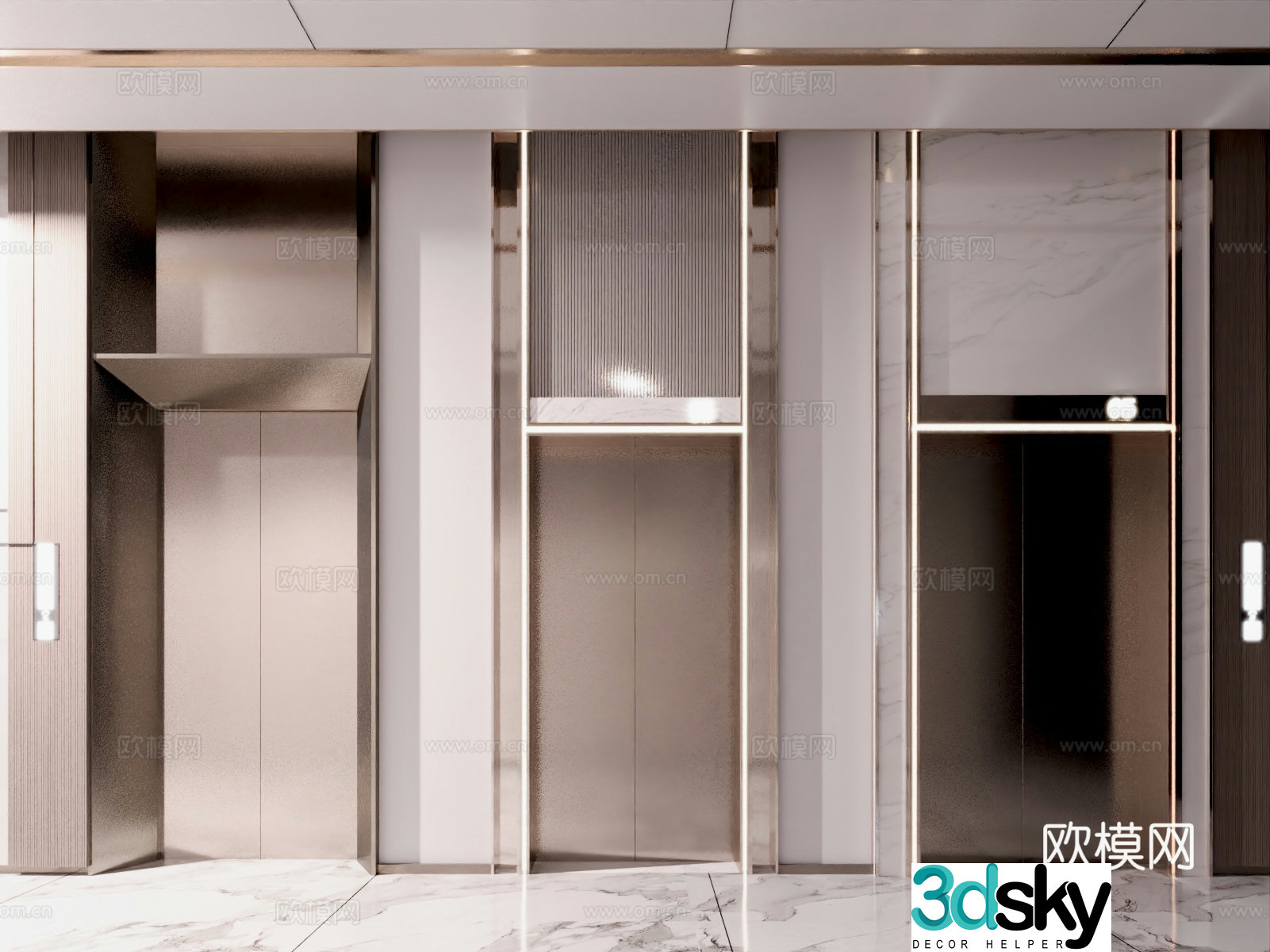 Modern elevator hotel elevator residential elevator 3D model