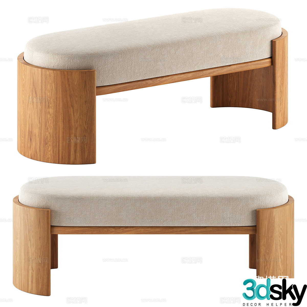 New Chinese Parla HUG bench 3D model