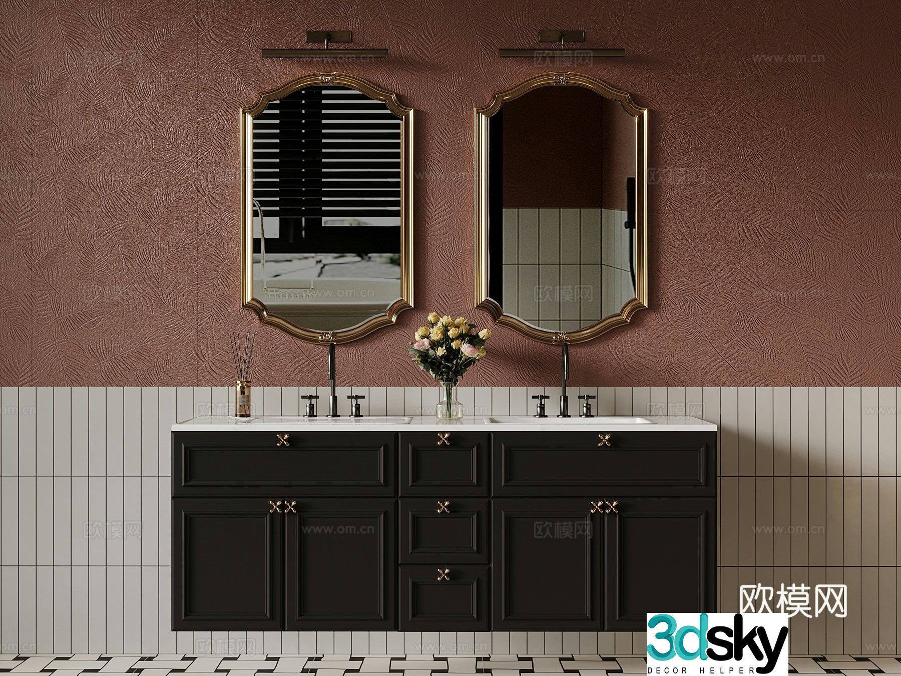 French bathroom cabinet 3d model