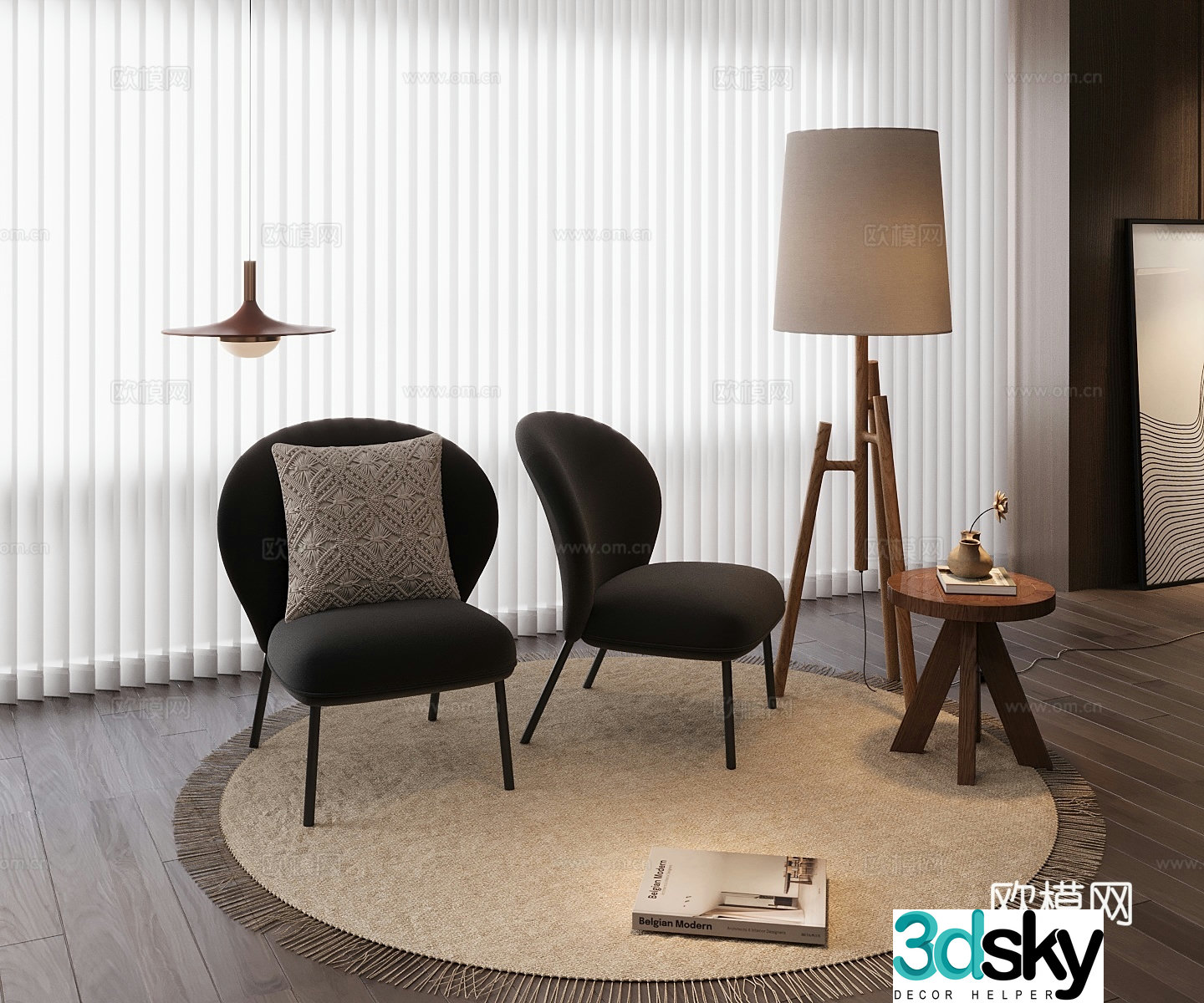 Italian single chair 3d model