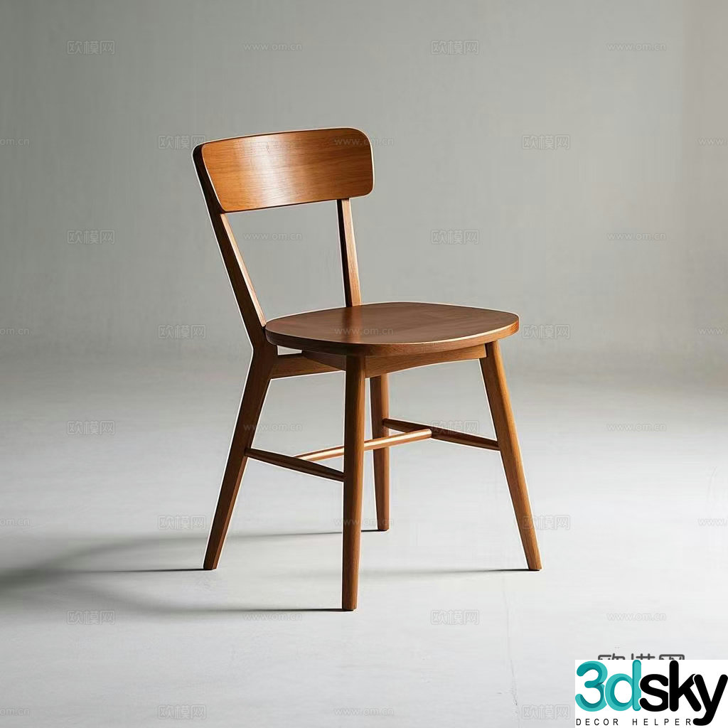 Wooden chair Single chair Dining chair Leisure chair 3d model