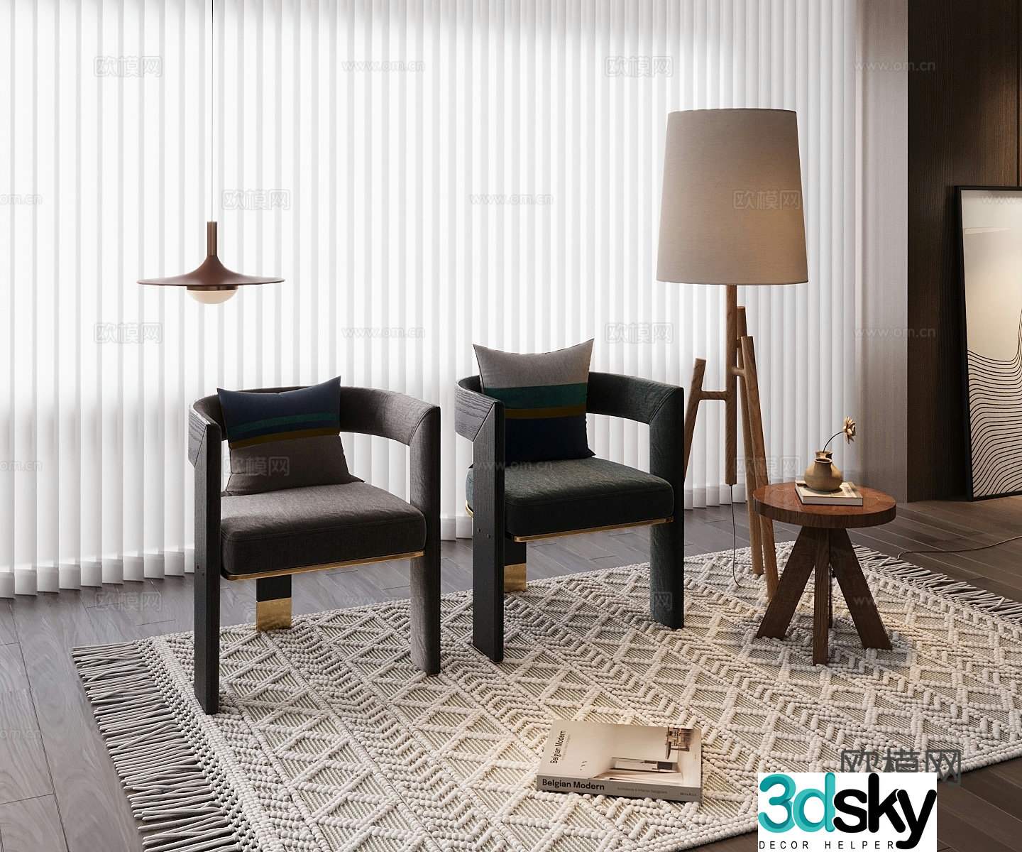 Light luxury single chair 3D model