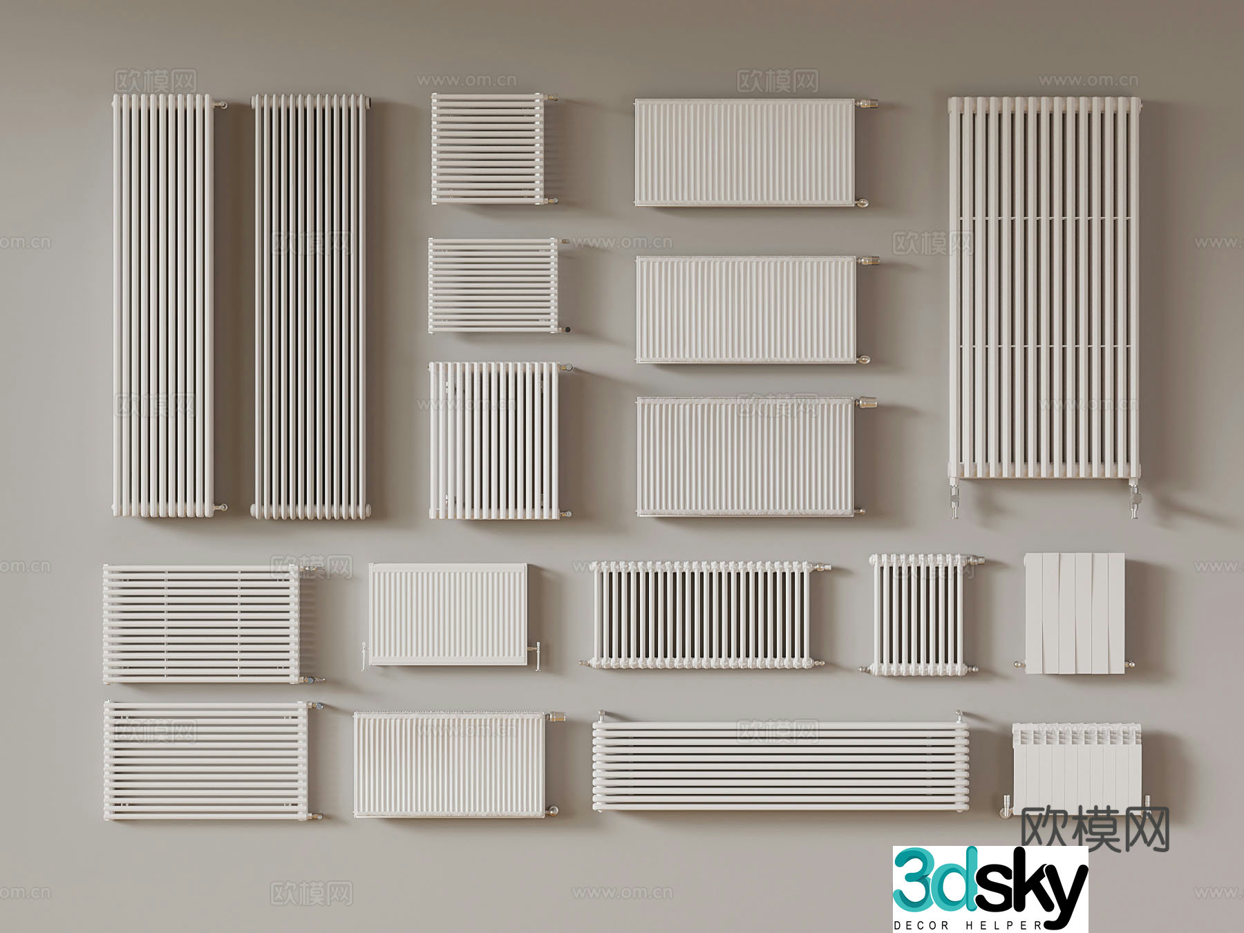 Modern heater Radiator Combination 3D Model