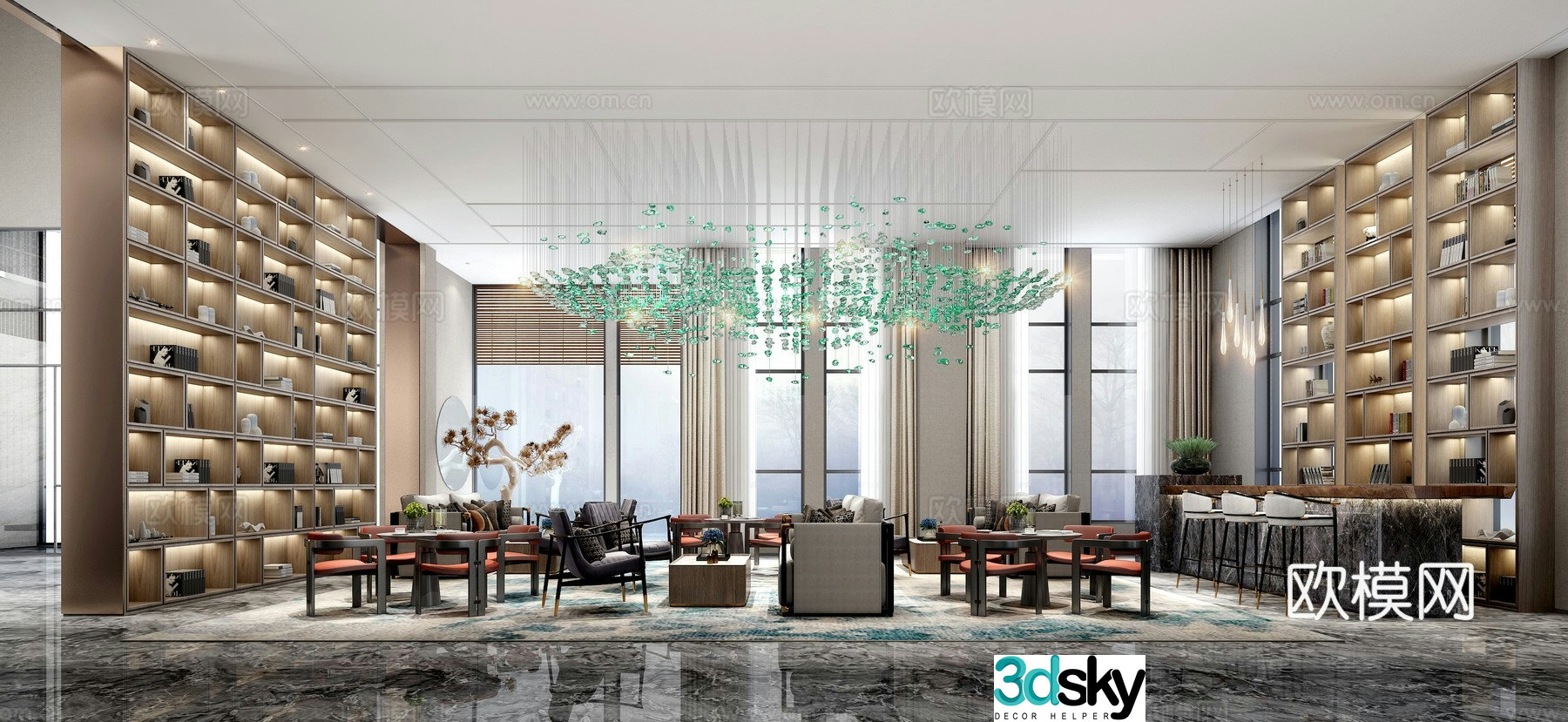 New Chinese sales office negotiation area 3D model