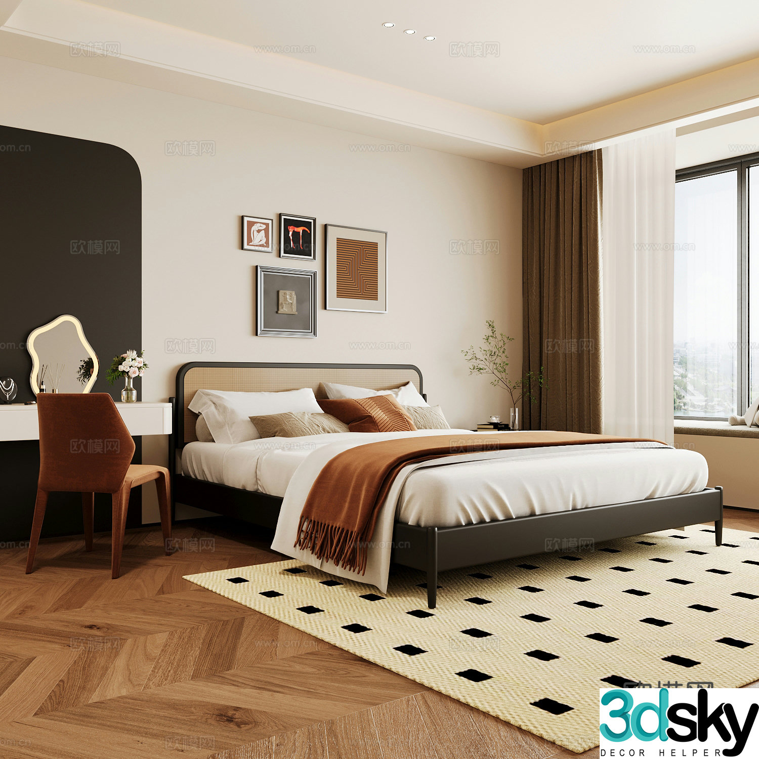 Wasabi Middle Ages Home Bedroom Wasabi Wind Bedroom Secondary Bedroom Master Bedroom Bathroom Window Bedroom 3D Model