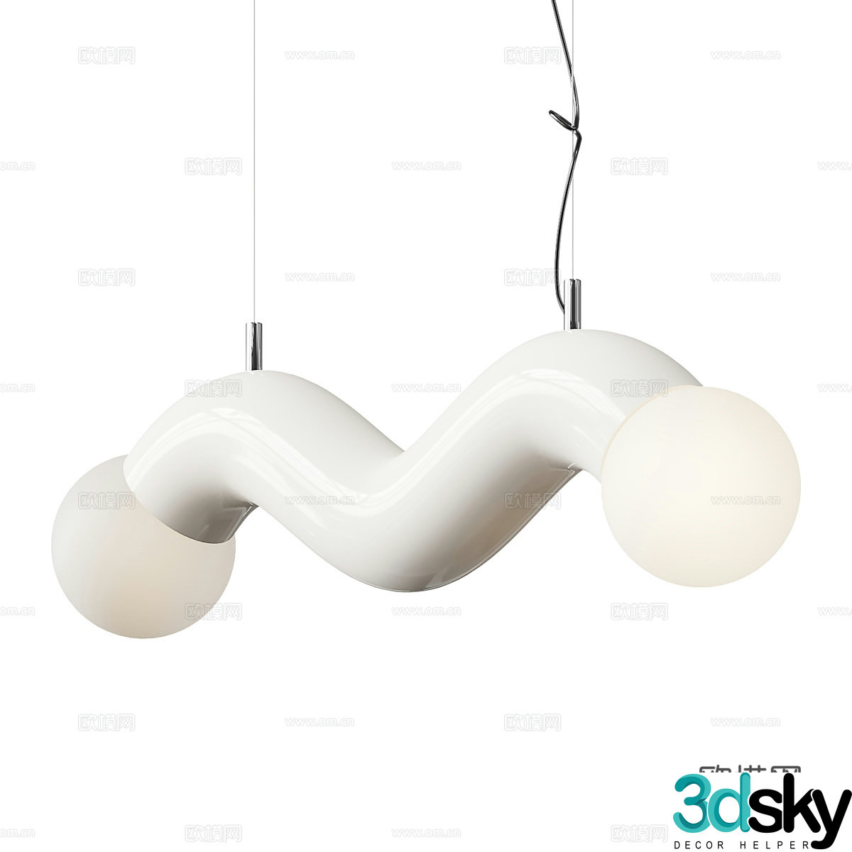 Modern Cream Style Decorative Chandelier 3d Model