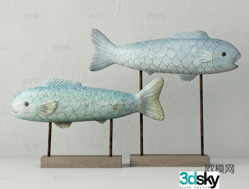 New Chinese style deep-sea fish ornament 3D model