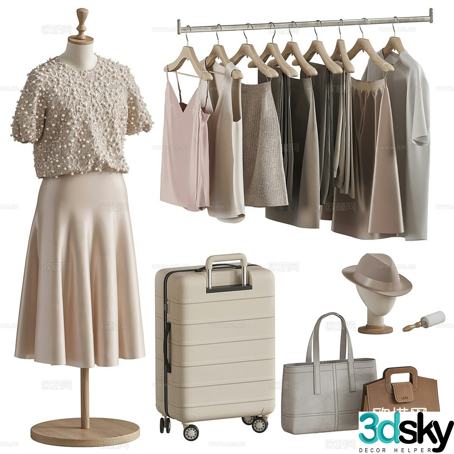 Modern women’s clothing model 3d model