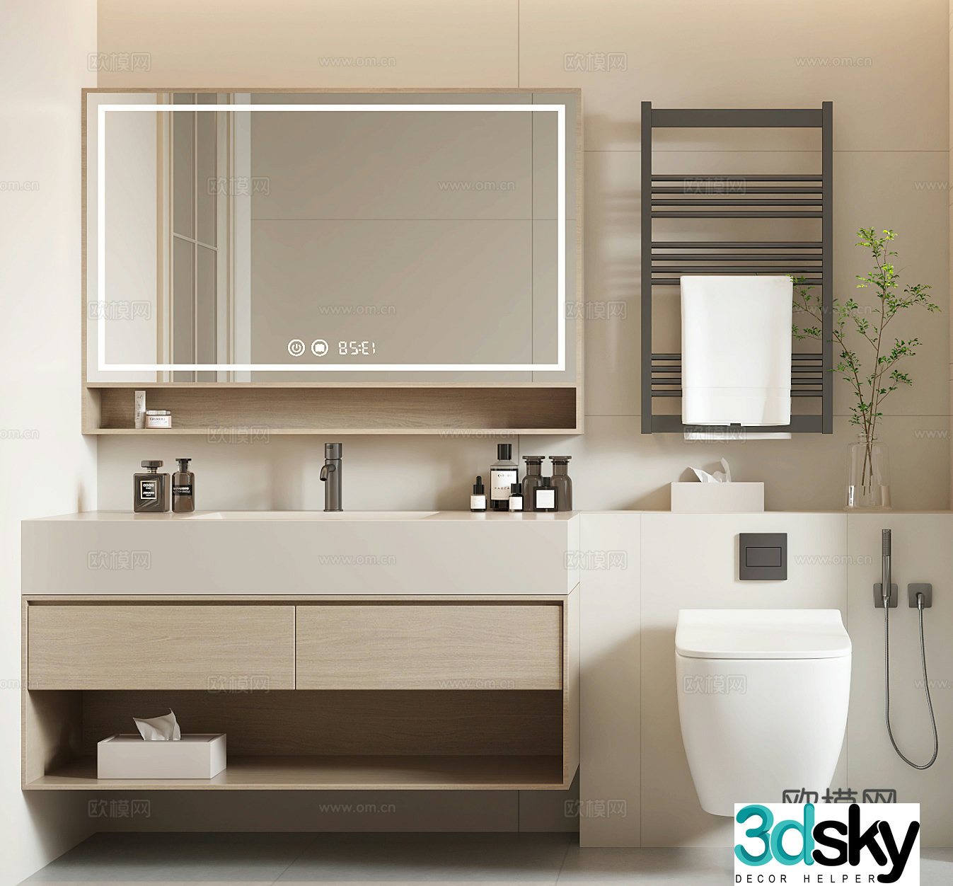 Modern bathroom cabinet 3d model