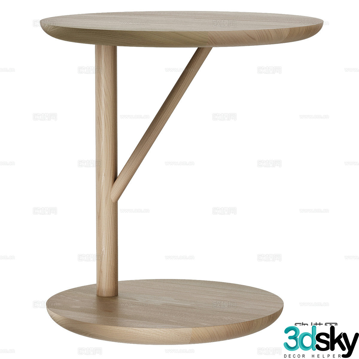 New Chinese-style solid wood round edge 3D model