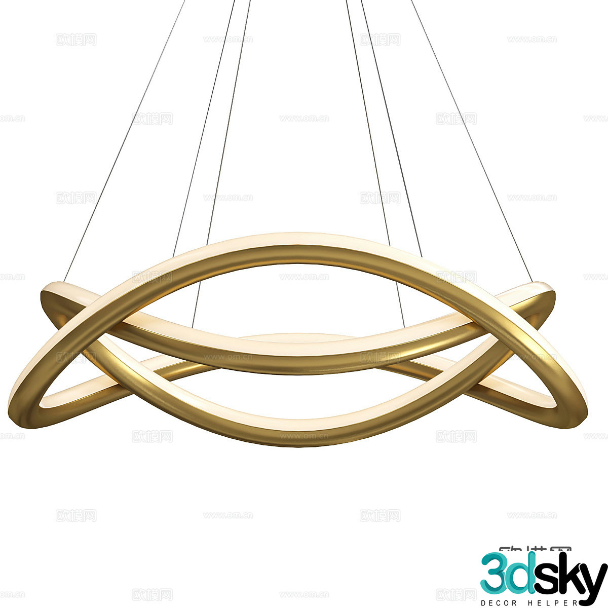 Modern light luxury PORTAL ring chandelier 3d model