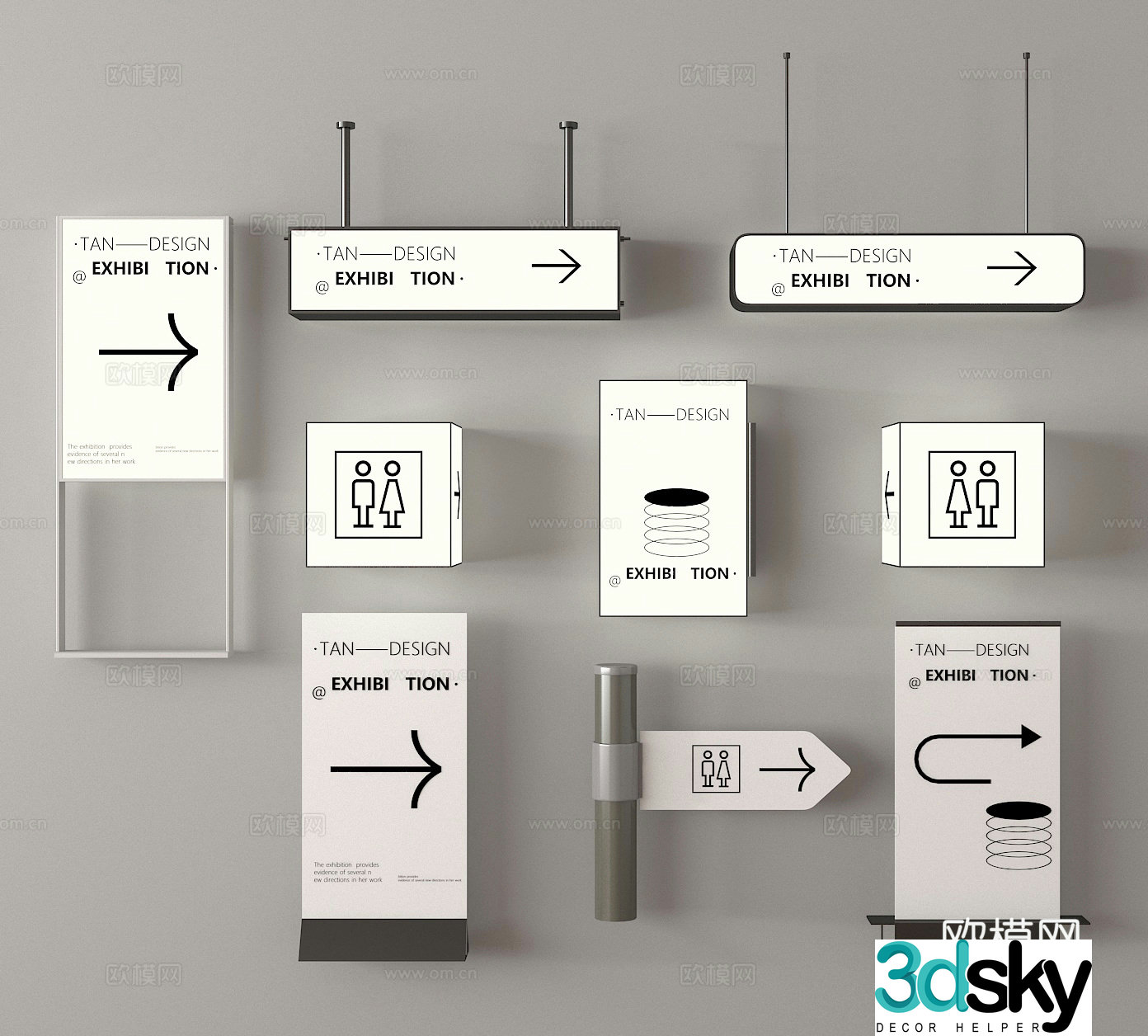 Signpost Road Sign Guided Sign 3D Model