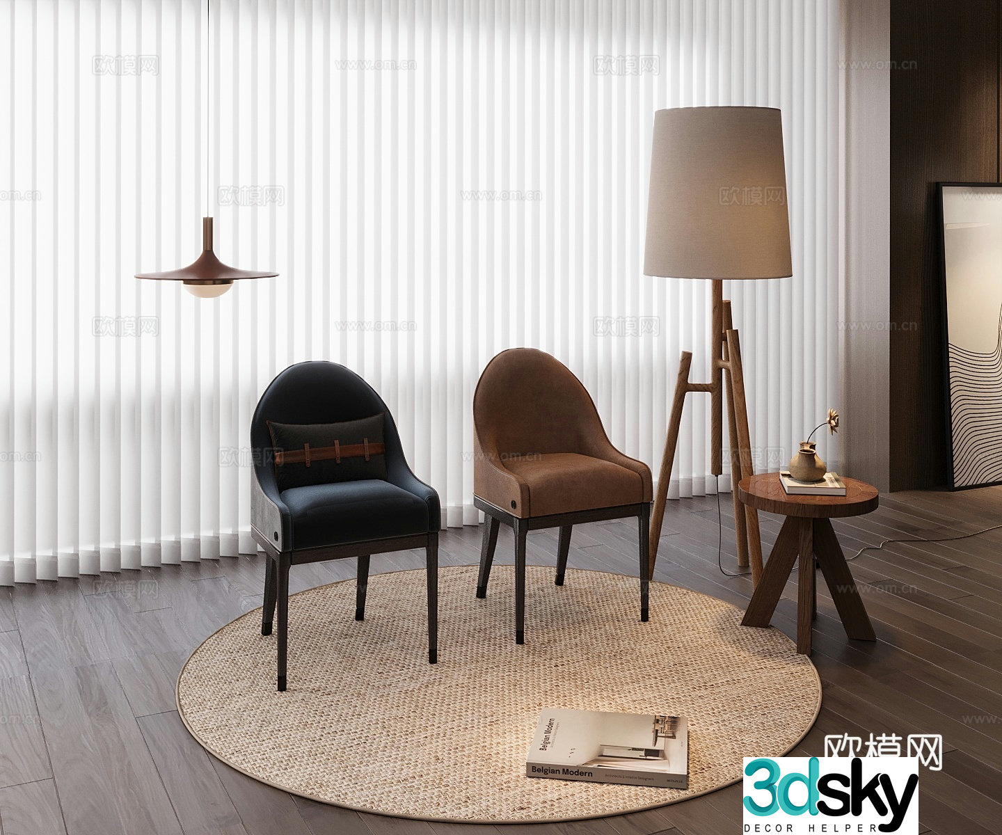 Modern single chair 3d model