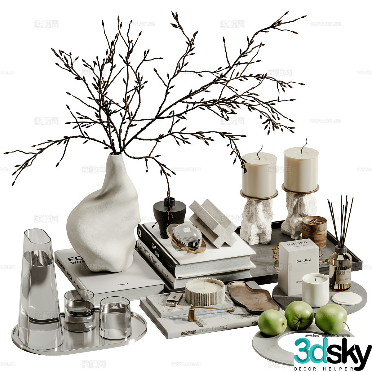 New Chinese style light luxury ornaments 3D model