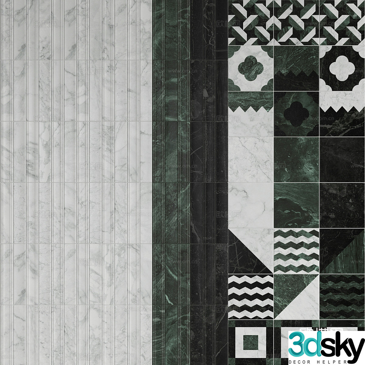 Ceramic tile marble 3d model