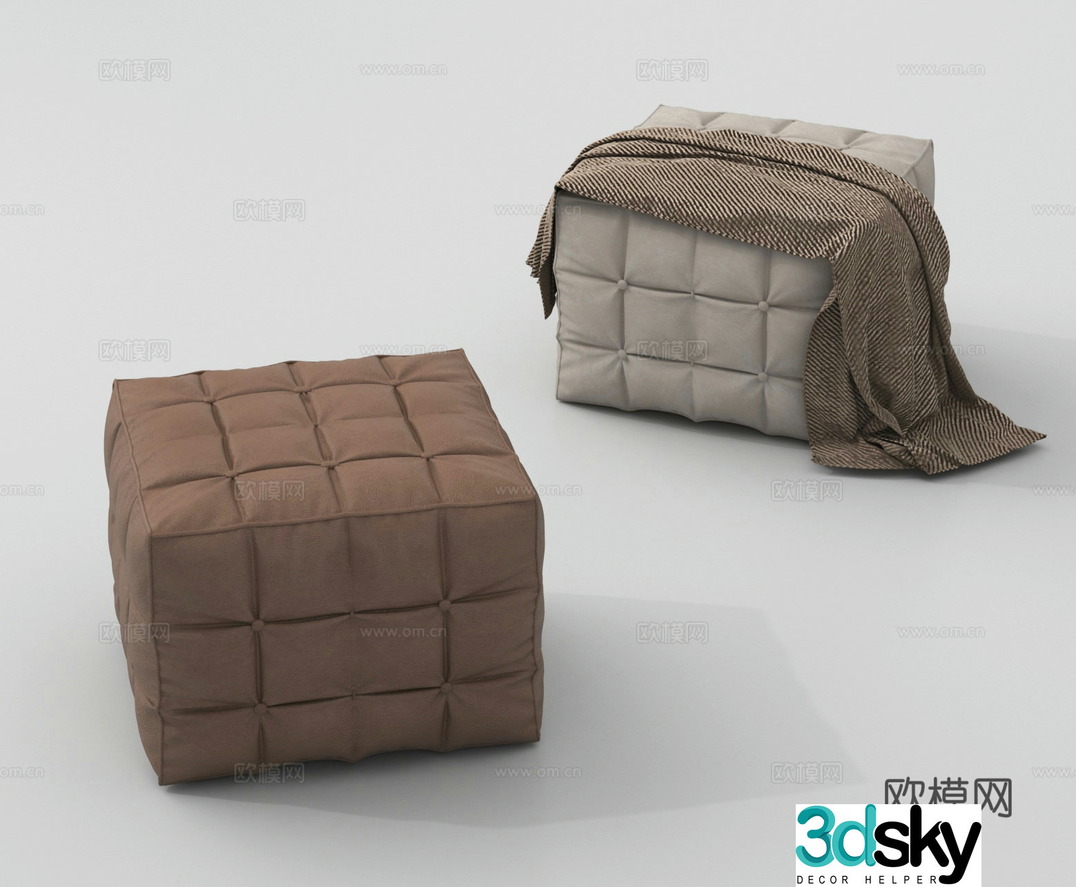 Sofa stool stool shoe change stool 3d model