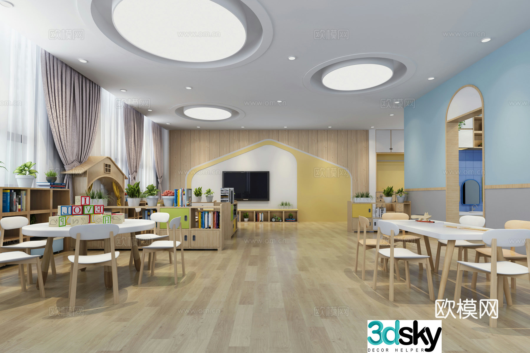 Kindergarten activity classroom class classroom 3d model