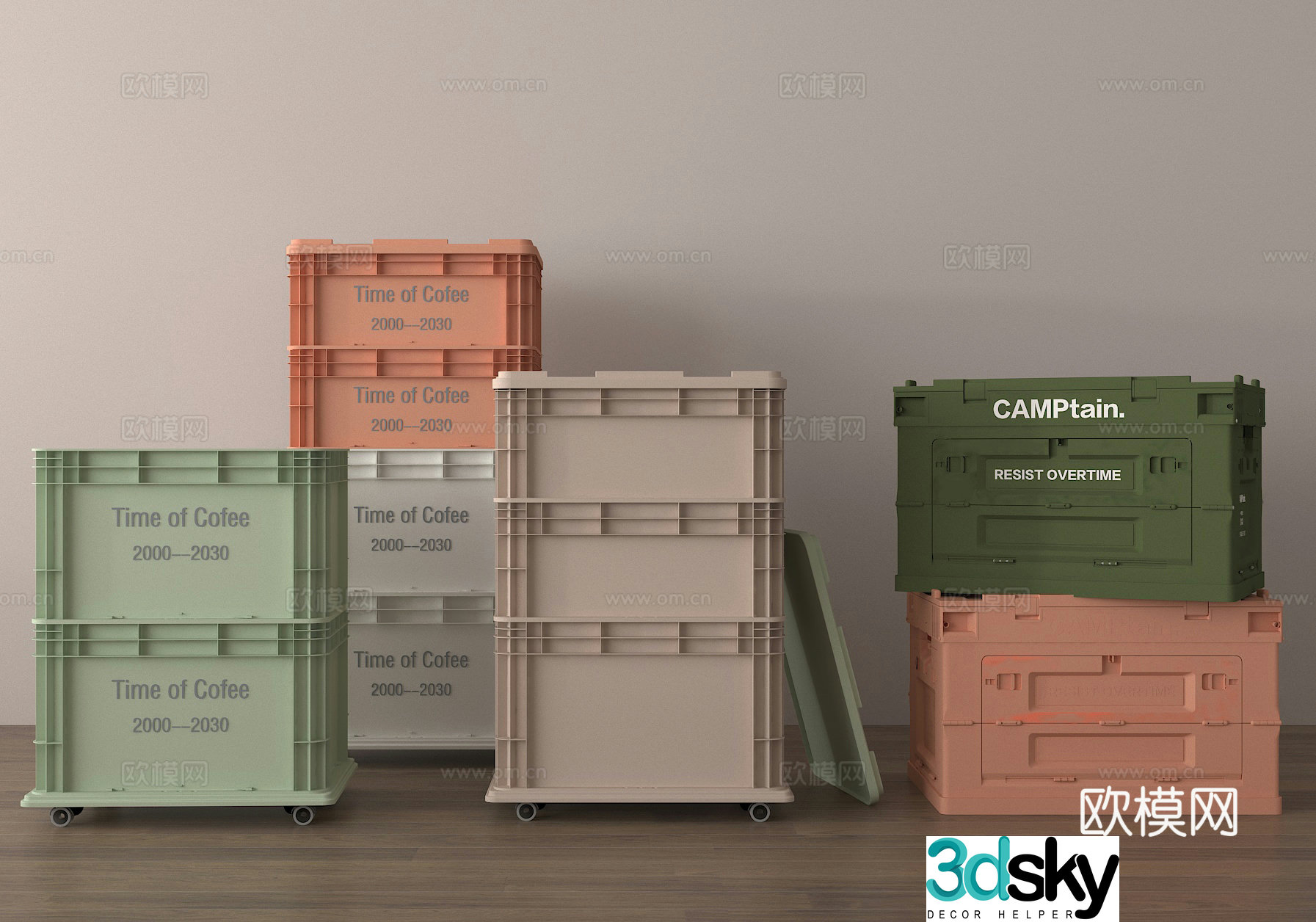 Industrial storage box Food storage box Production storage box 3D model