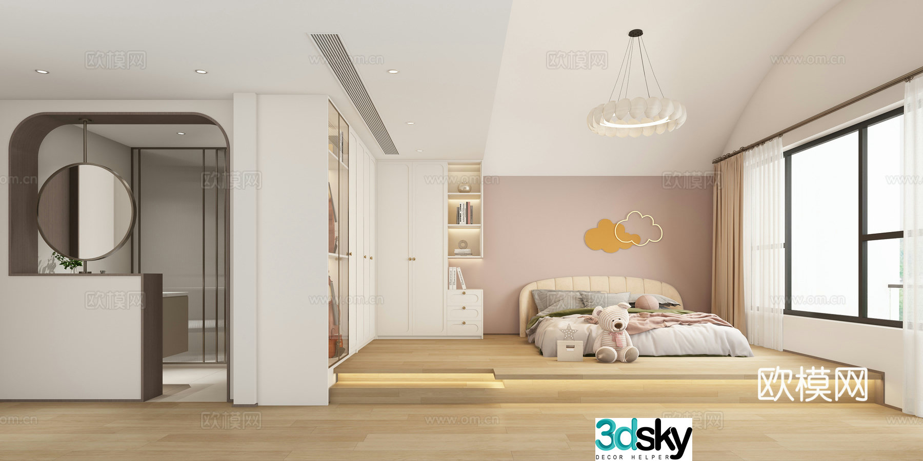 Modern daughter room 3d model