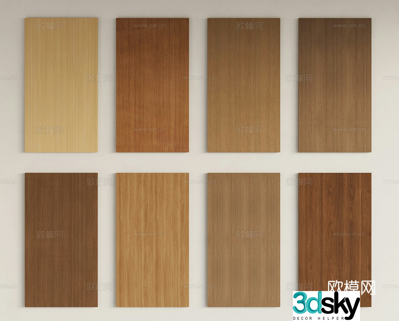 Modern wood veneer 3d model