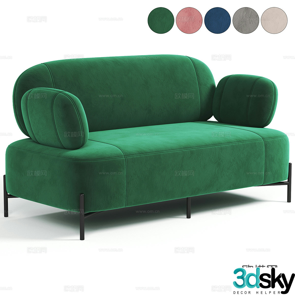 Modern Cream Style Candy Sofa 3d Model
