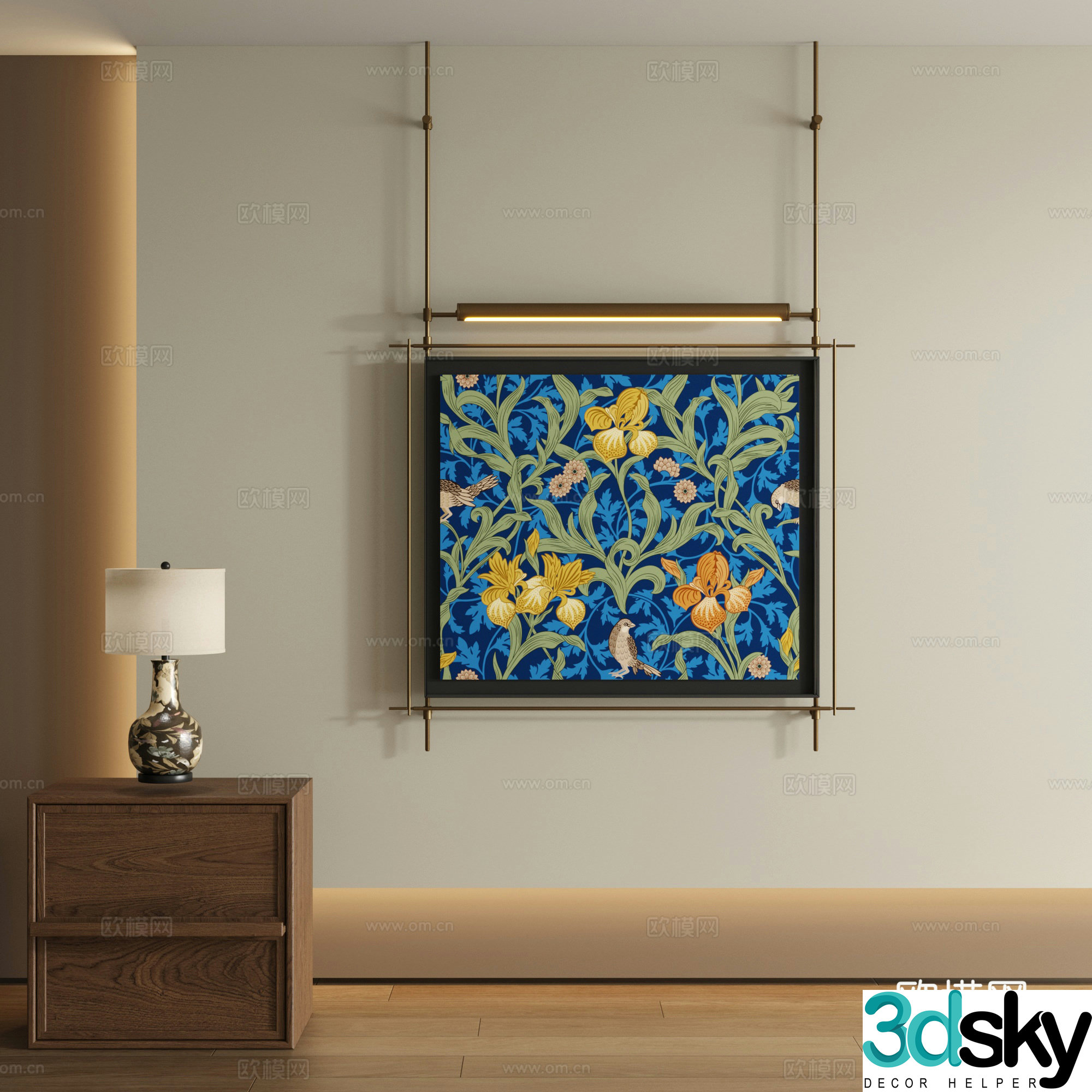 Modern boom decorative painting 3d model