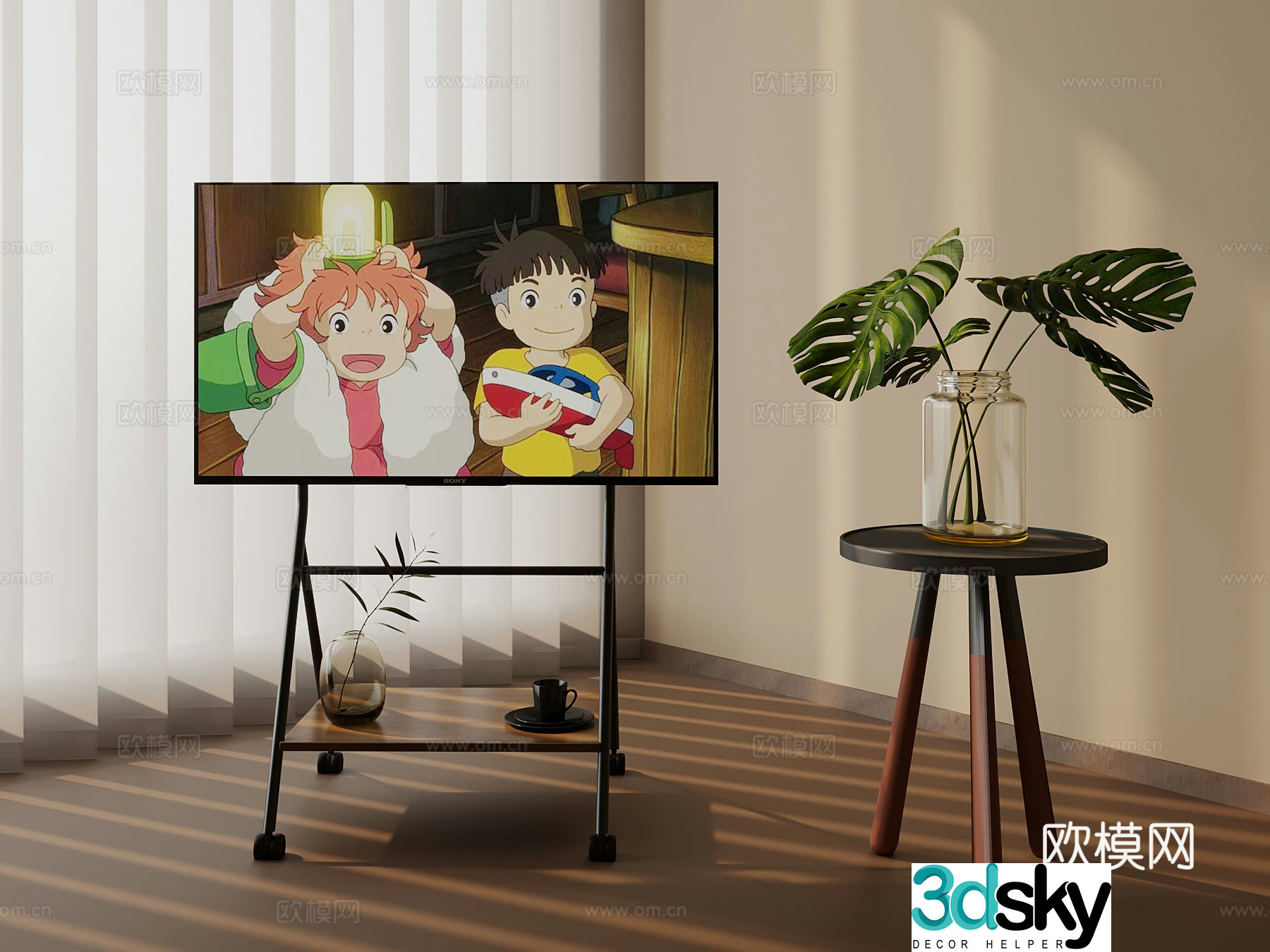 Modern TV stand Mobile TV 3d model