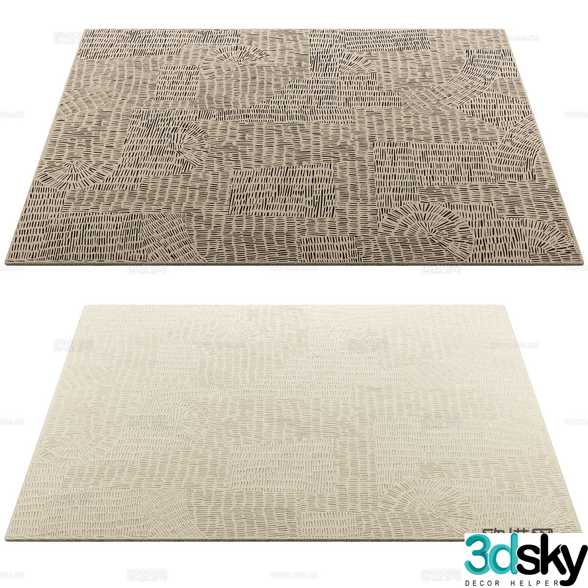 Poliform Trace Rectangular Carpet 3d Model