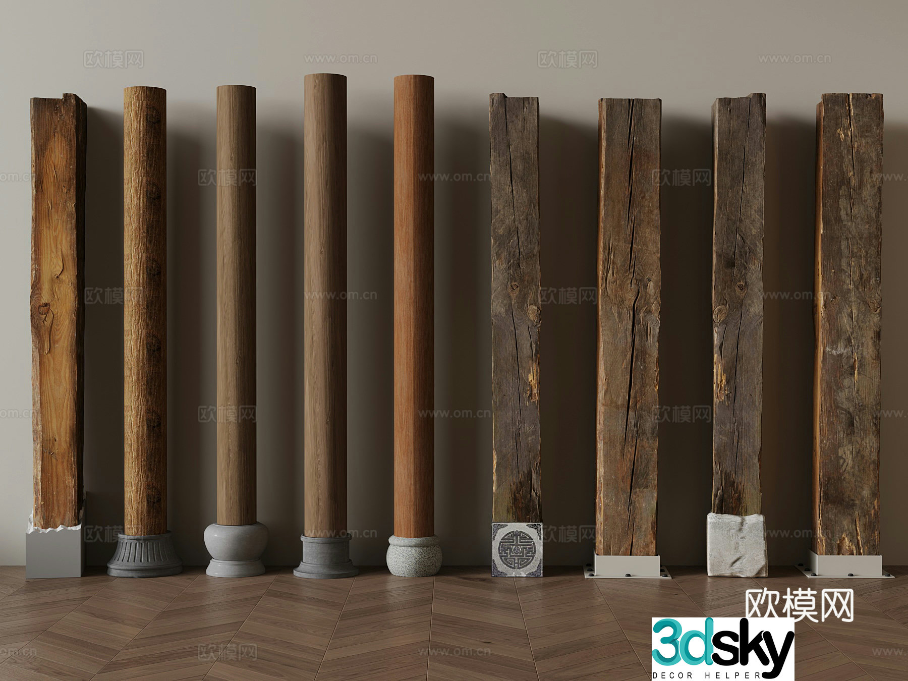 Wood boards B&B wood 3d model