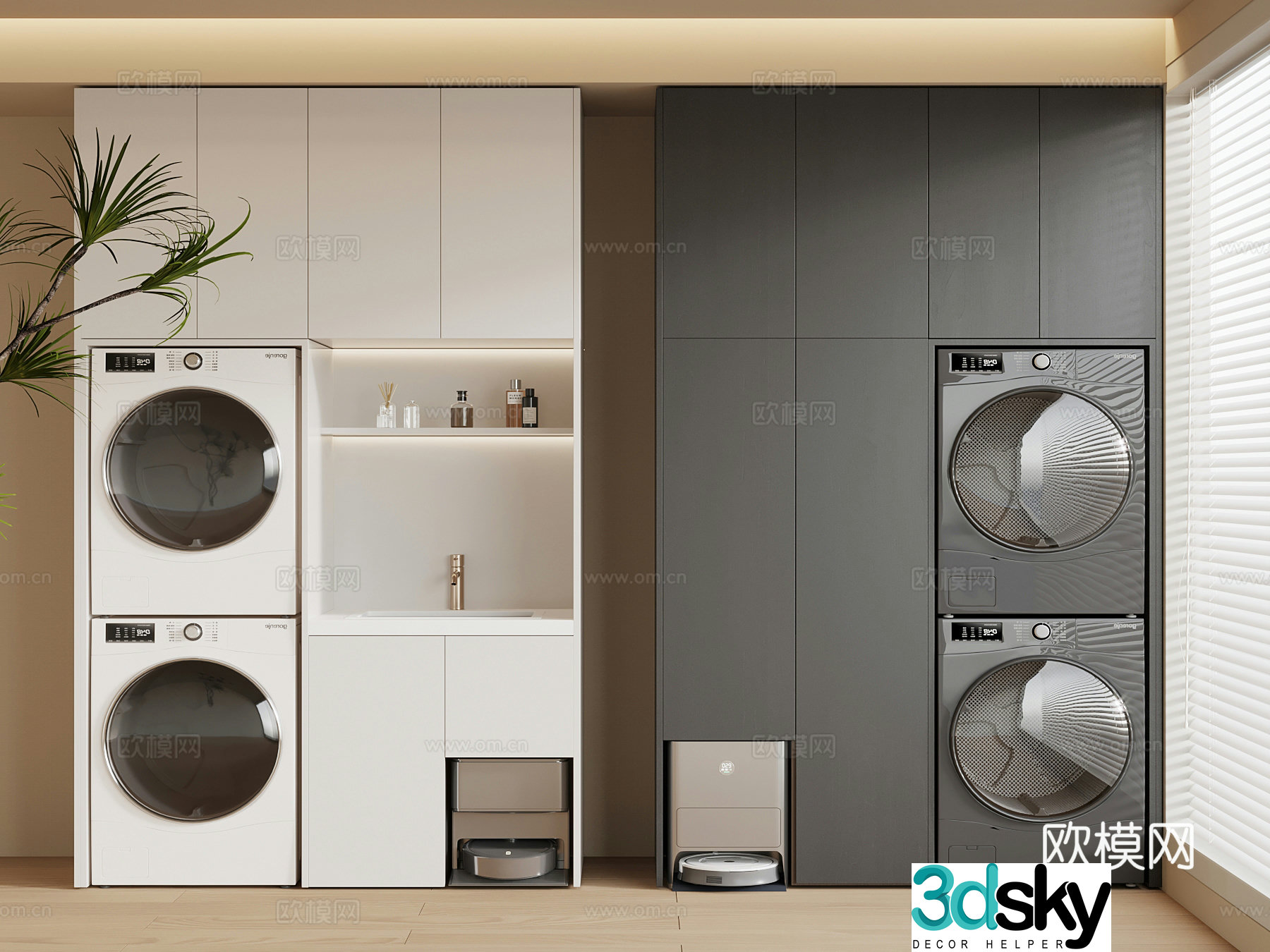Modern washing machine cabinet 3d model
