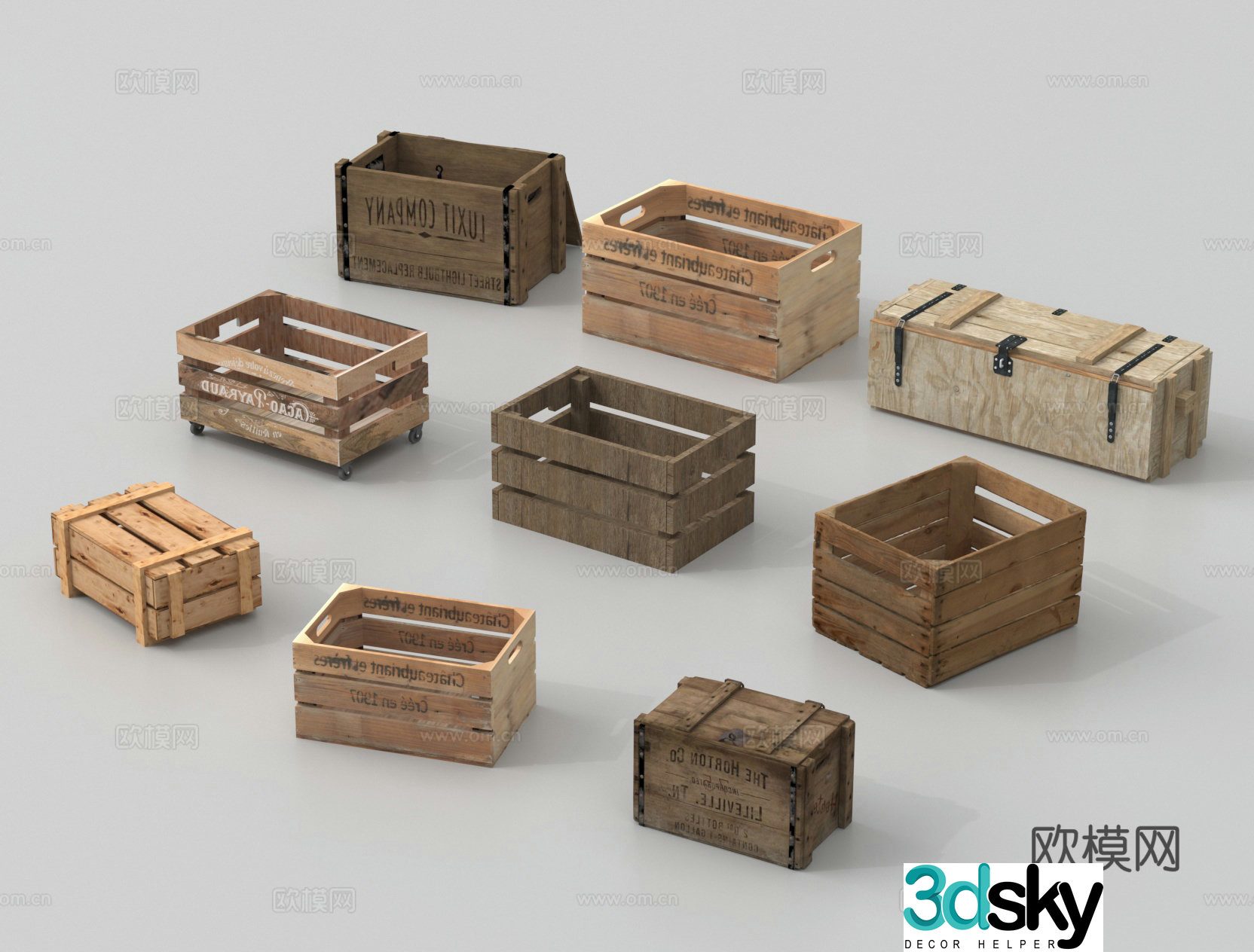 Wooden box Storage box Tool box Beer box Outdoor box 3D model