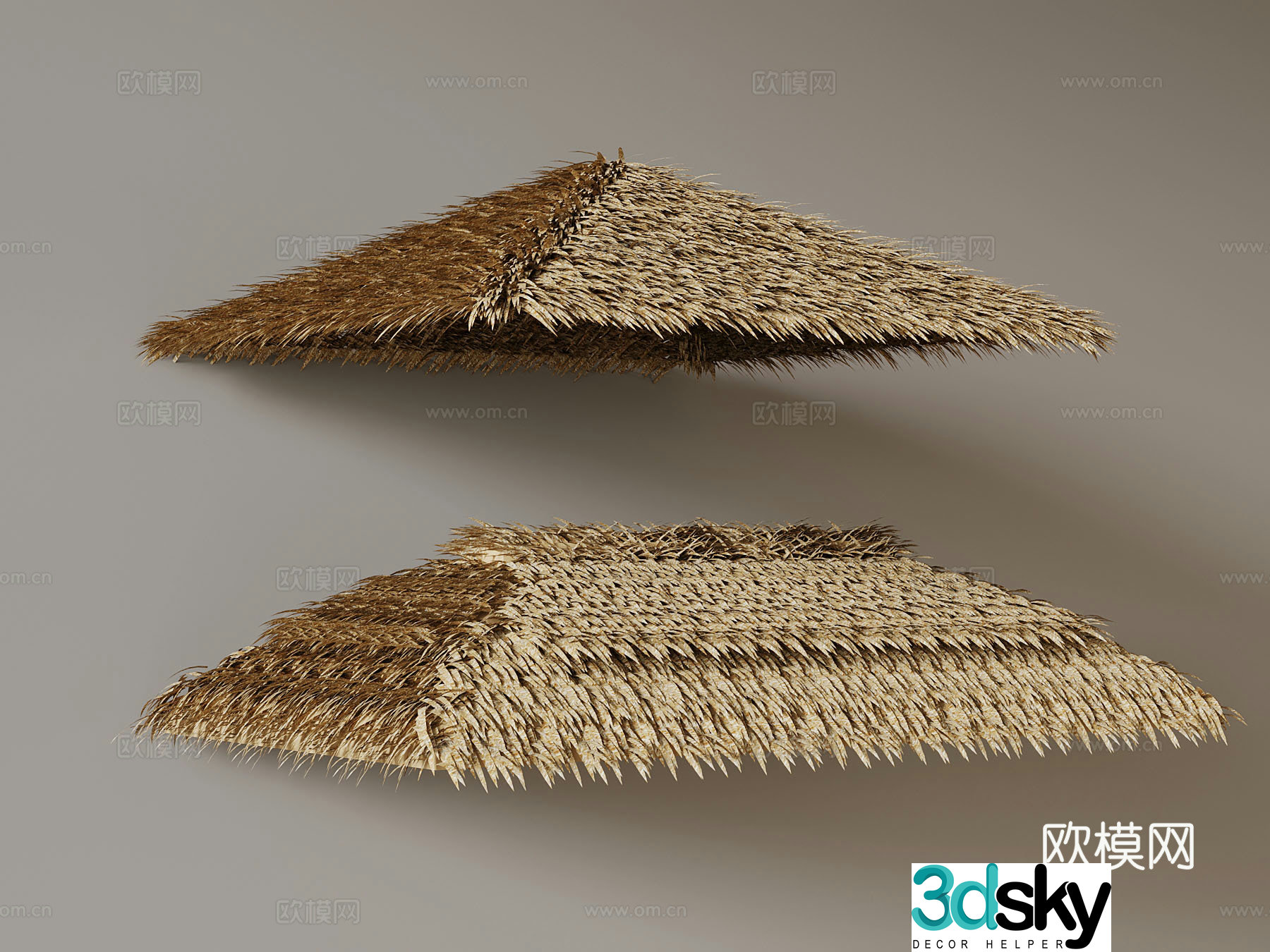 Modern thatched eaves Square eaves 3D model