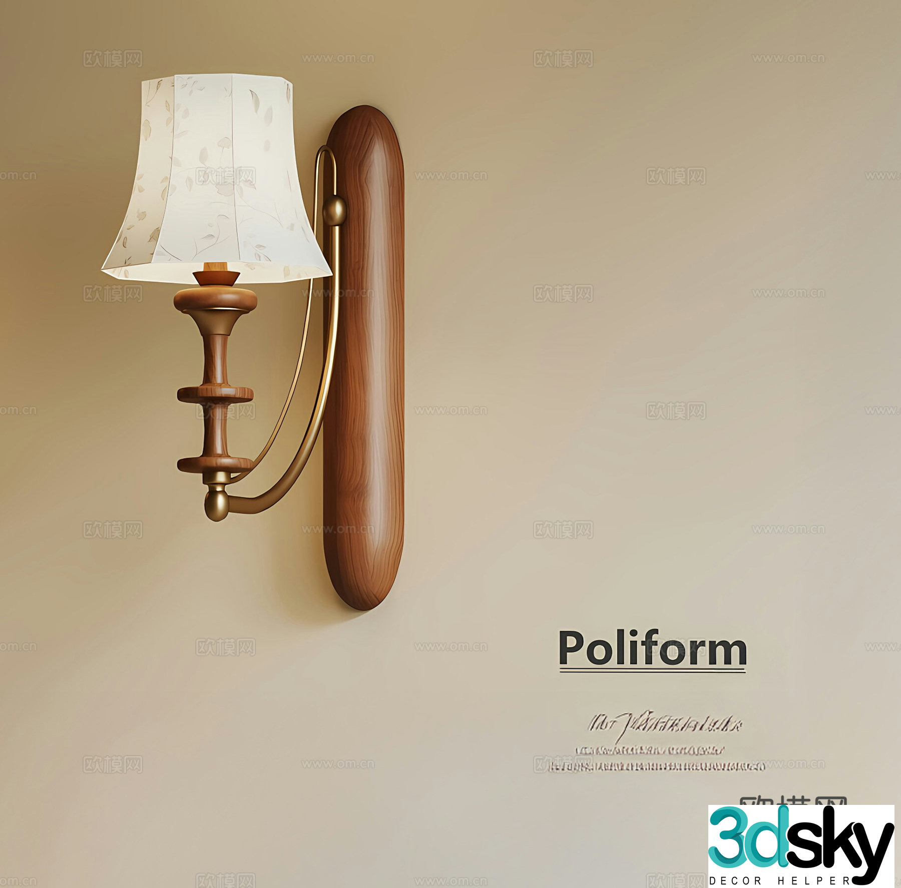 French medieval wall lamp French medieval wall lamp metal wall lamp 3d model