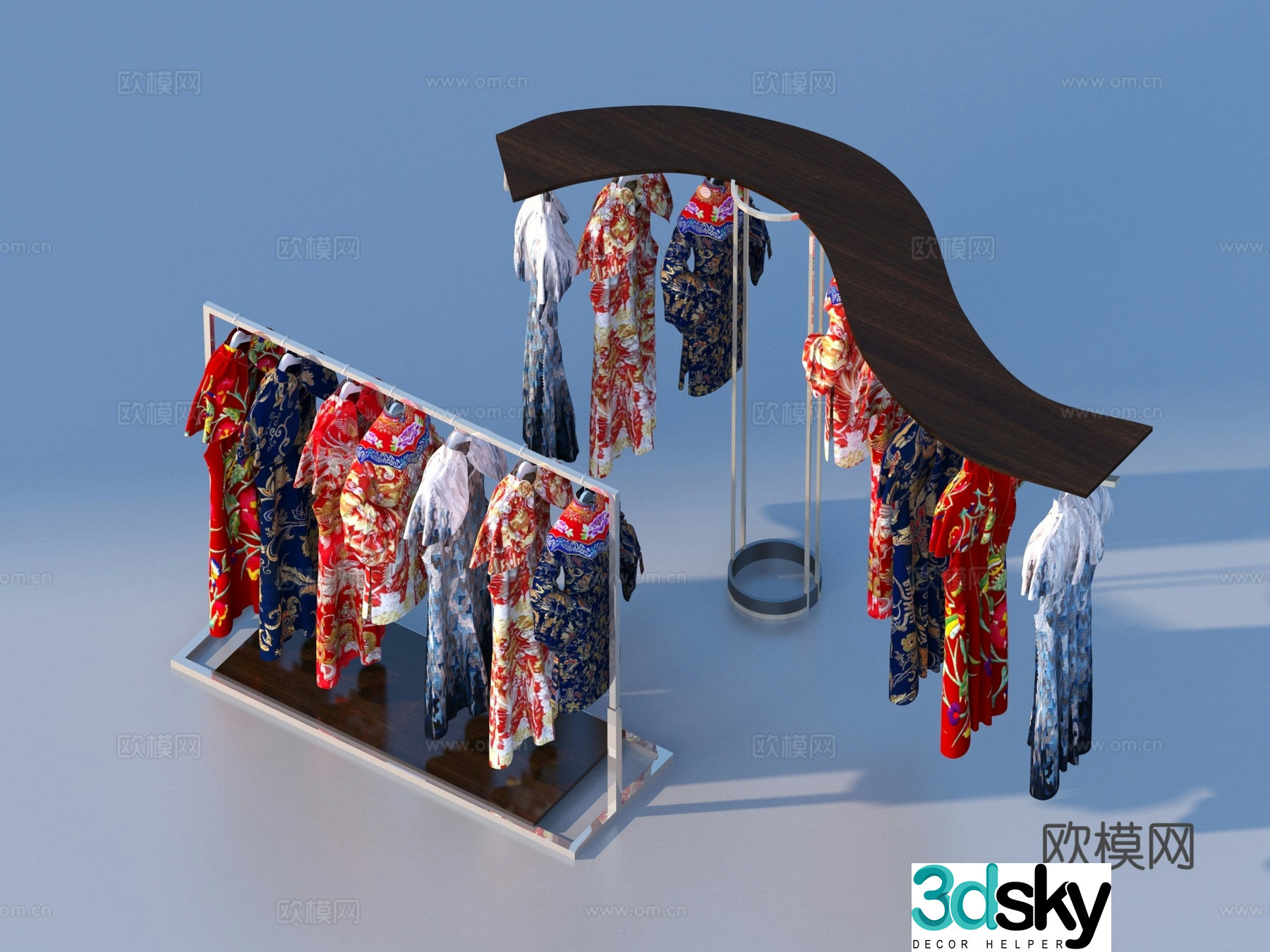 Hanfu women’s skirt cheongsam robe 3d model