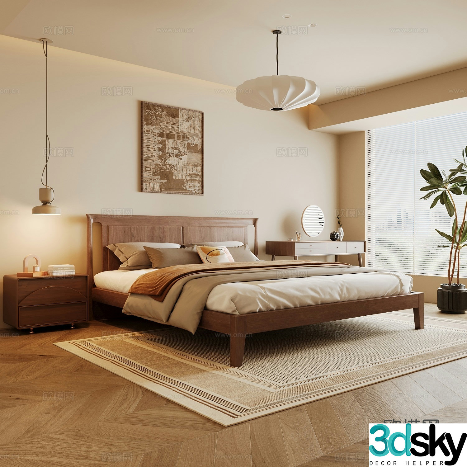 Wasabi Middle Ages Home Bedroom Wasabi Wind Bedroom Secondary Bedroom Master Bedroom Bathroom Window Bedroom 3D Model