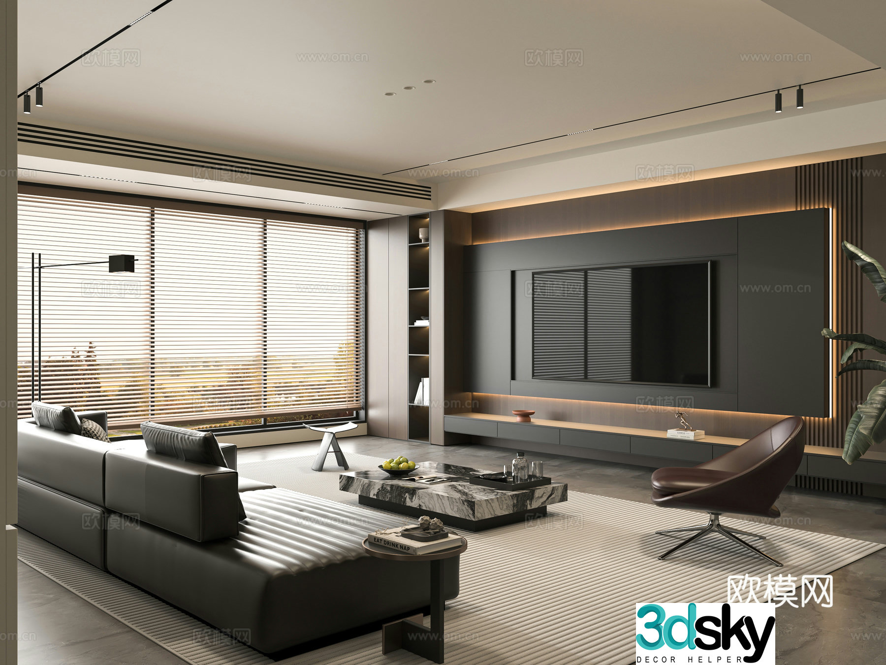 Minotti modern Italian living room 3d model