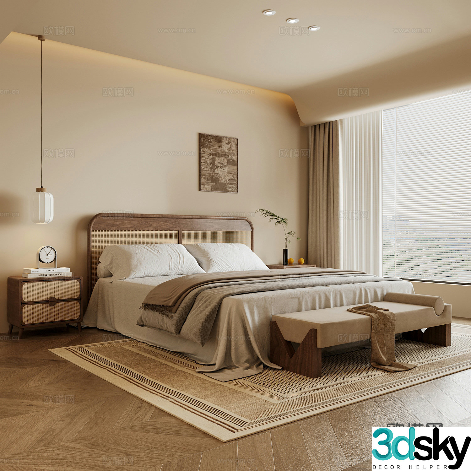 Wasabi Middle Ages Home Bedroom Wasabi Wind Bedroom Secondary Bedroom Master Bedroom Bathroom Window Bedroom 3D Model