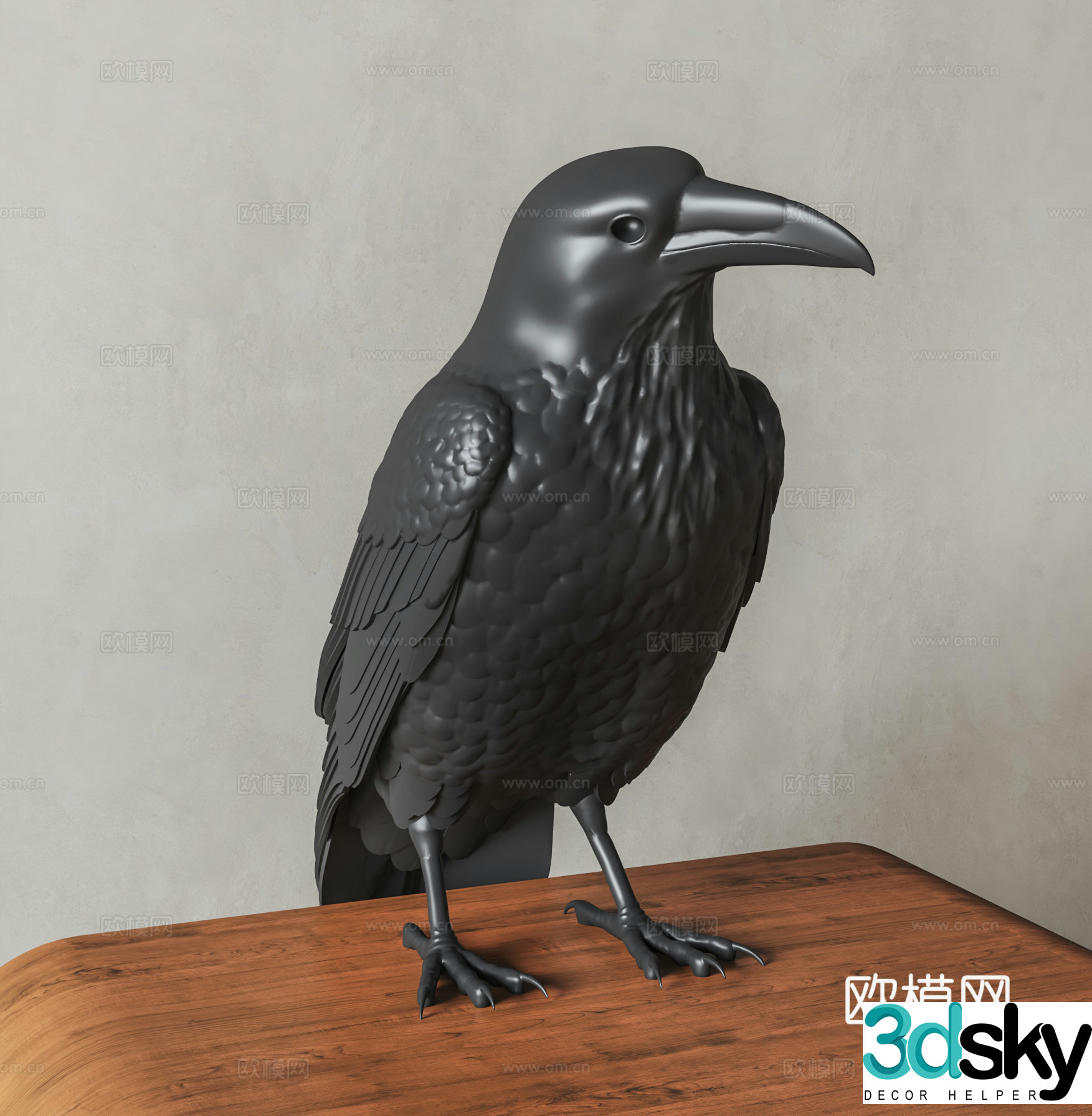 Modern crow sculpture bird sculpture bird animal sculpture bird 3d model