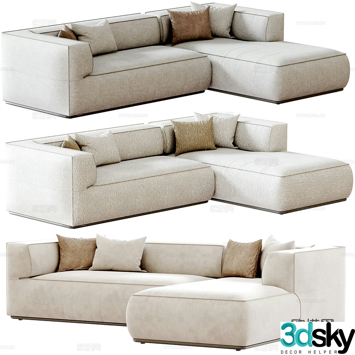Modern Cream Style PERRY Combination Sofa 3D Model