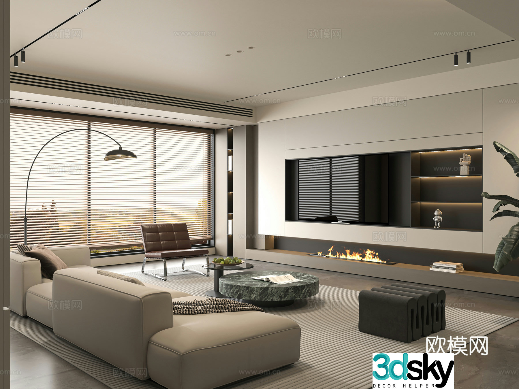Minotti modern Italian living room 3d model