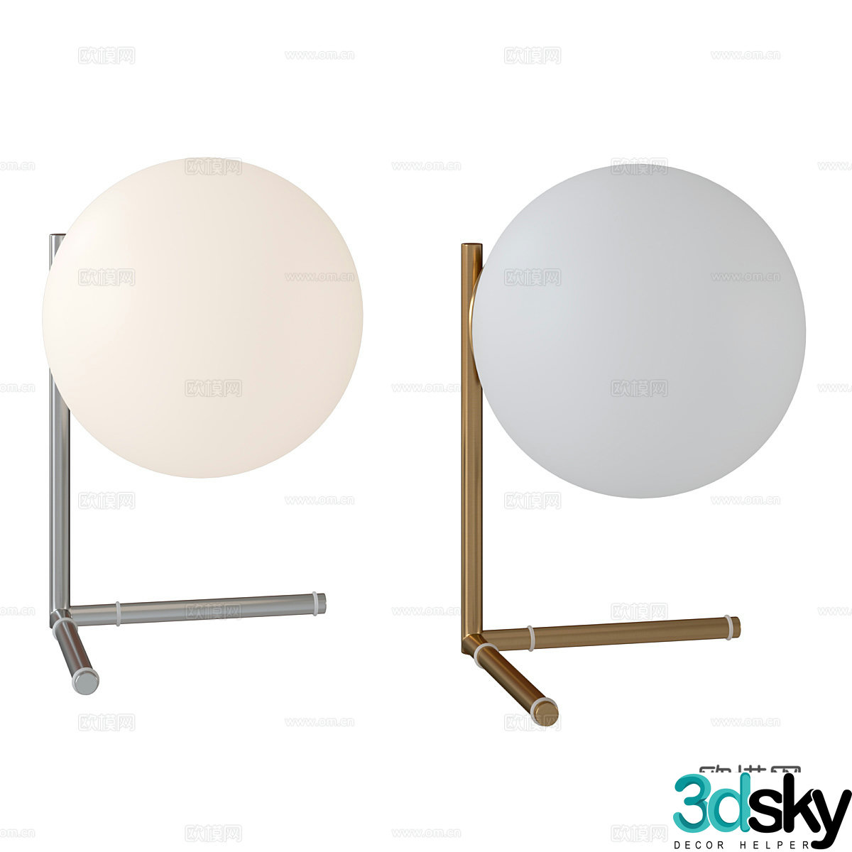 Modern minimalist Bolla-unica desk lamp 3d model